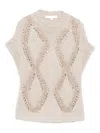 Antonelli Diamond Pattern Knitted Sweater In Neutral
