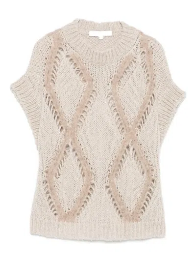 ANTONELLI DIAMOND-PATTERN KNITTED TOP