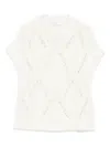 Antonelli Diamond-pattern Knitted Top In Neutral