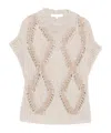 Antonelli Diamond Pattern Knitted Sweater In Brown