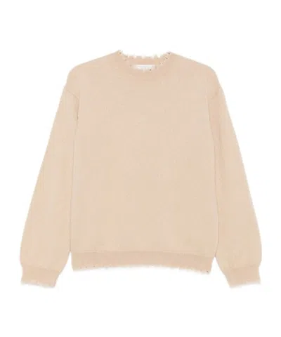Antonelli Distressed Knit Sweater In Neutral