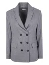 Antonelli Double-breasted Long-sleeved Blazer In Gray