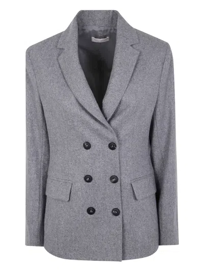 Antonelli Double-breasted Long-sleeved Blazer In Gray