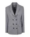 Antonelli Double-breasted Long-sleeved Blazer In Gray