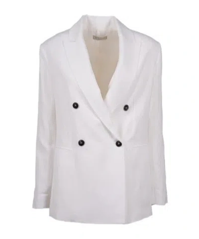 Antonelli Double-breasted Blazer In White