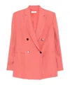 Antonelli Double-breasted Long Sleeve Suit Jacket In Pink