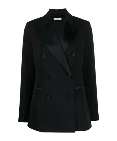 Antonelli Double-breasted Long Sleeve Suit Jacket In Black