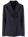 Antonelli Double-breasted Navy Jacket With Notched Lapel
