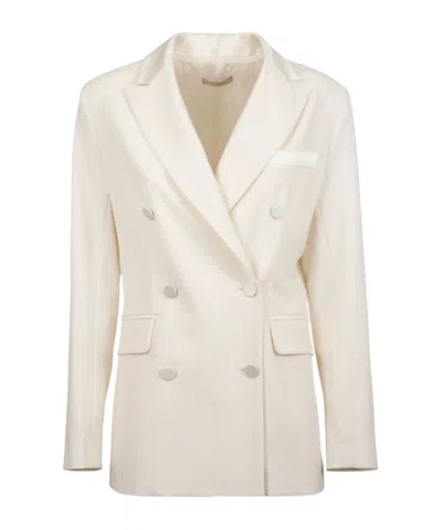 Antonelli Double-breasted Button Blazer In Neutral