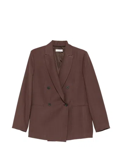 Antonelli Double-breasted Blazer In Brown