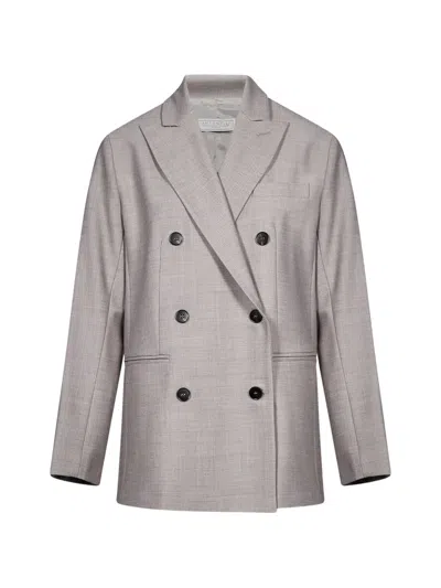 Antonelli Double-breasted Peak-lapels Blazer In Gray