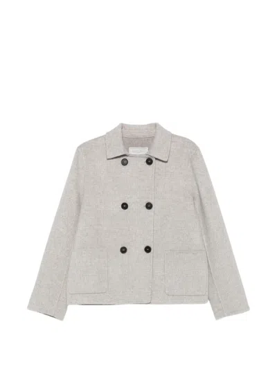 Antonelli Double-breasted Prince Of Wales Check Jacket In Neutrals