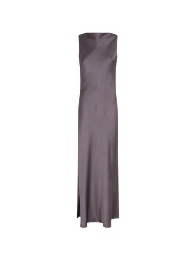 Antonelli Draped Neck Dress In Gray