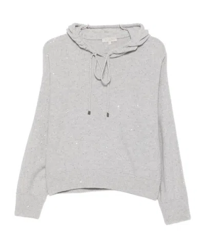 Antonelli Drawstring Hooded Sweater In Gray