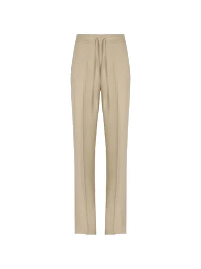 Antonelli Drawstring-waist Pressed-crease Trousers In Neutral