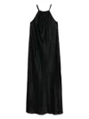 Antonelli Black Silk Blended Midi Dress In Black