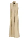 Antonelli Beige Cotton Dress In Brown