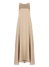 Antonelli Round-neck Sleeveless Dress In Brown