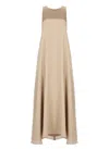 Antonelli Round-neck Sleeveless Dress In Brown