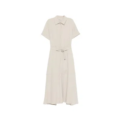 Antonelli Short-sleeve Midi Dress In Neutral