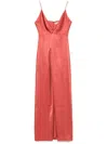 Antonelli Deep V-neck Evening Dress With Spaghetti Straps In Red