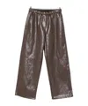 Antonelli Elastic Leather Casual Pants In Green