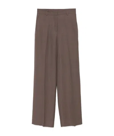 Antonelli Elastic Pleated Casual Pants In Brown