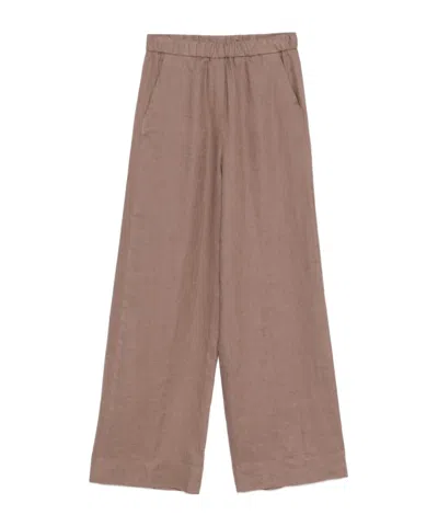 Antonelli Elastic Waist Casual Pants In Brown