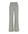 Antonelli Rapolano Creen Pants With Elastic Waist And Wide Leg In Silk Blend Woman In Gray