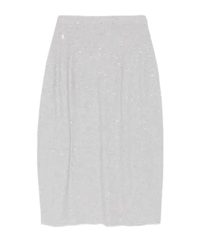 Antonelli Elastic Waist Skirt In White