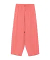 Antonelli Elastic Waistband Casual Pants In Pink