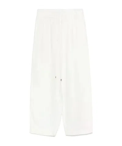 Antonelli Elastic Waistband Casual Pants In White