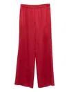 Antonelli Tailored Red Wide-leg Trousers With Elastic Waistband In Red
