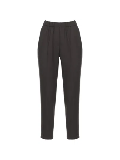 Antonelli Elasticated Tapered Trousers In Brown