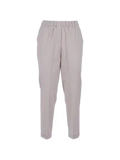 Antonelli Elasticated Turn-up Trousers In Gray