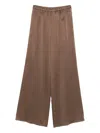 Antonelli Elasticated-waist Satin Trousers In Brown