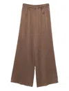 Antonelli Wide-leg Brown Trousers With Minimalist Design In Brown