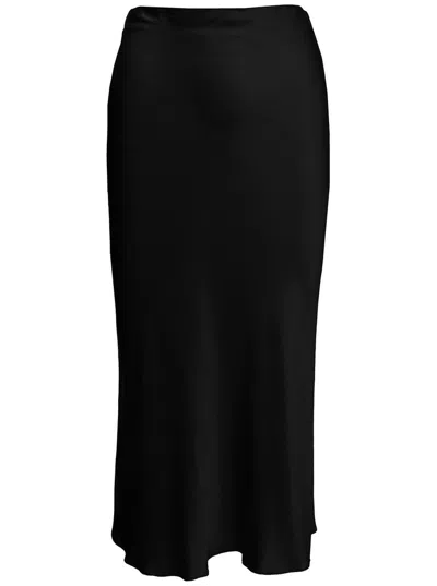 Antonelli Elasticated Waistband Midi Skirt In Black