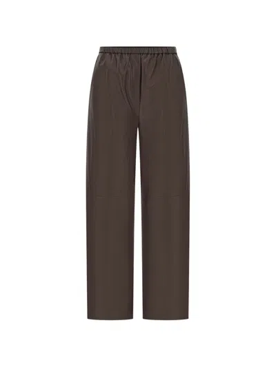 Antonelli Elasticated-waist Leather Trousers In Animal Print