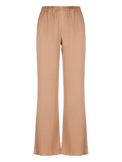 Antonelli Elasticated-waist Silk-blended Trousers In Nude