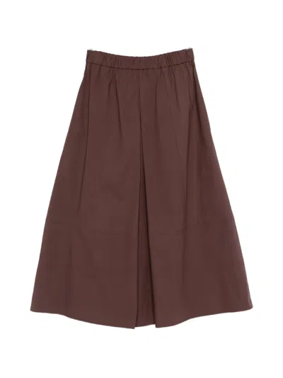 Antonelli Elasticated-waistband Midi Skirt In Brown