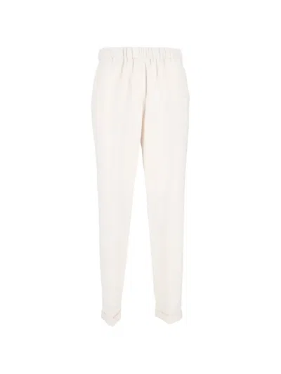 Antonelli Elasticated-waistband Turn-up Trousers In Neutral