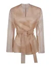 Antonelli Firenze Beige Wool Blend Jacket In Nude & Neutrals