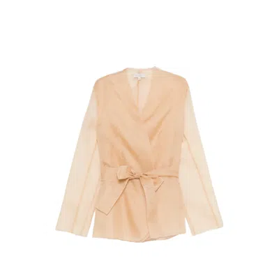 Antonelli Elia Sheer Fitted Jacket In Neutral