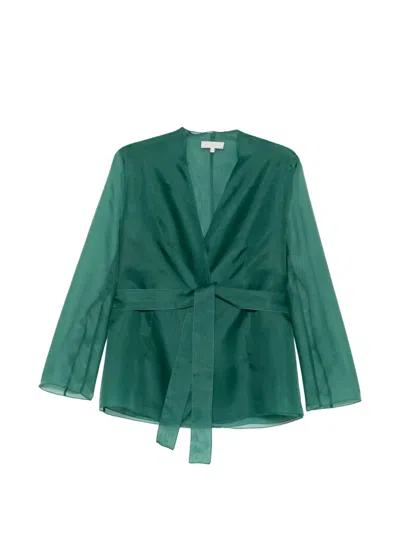 Antonelli Elia Sheer Jacket In Green