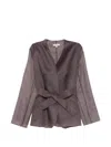 Antonelli Elia Tie-belt Jacket In Brown