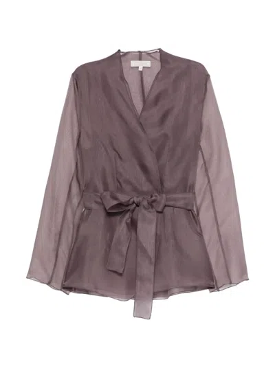 Antonelli Elia Tie-waist Jacket In Purple