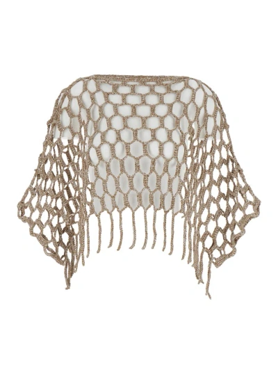 Antonelli Ellenica Perforated Top In Beige