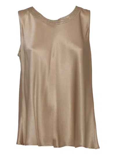 Antonelli Embellished-collar Tank Top In Brown