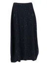Antonelli Maxi Knitted Skirt With Sequins In Blue